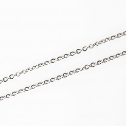 Fine Cable Necklace - Silver Tone - 20" (50.8cm)